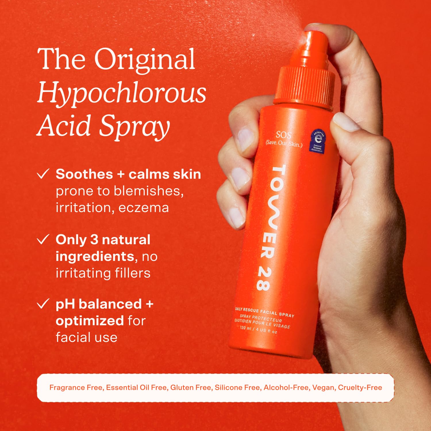 ph-balanced, unscented, fragrance-free liquid mist formulation