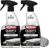 Weiman Quartz Countertop Cleaner and Polish for Kitchen Islands and Open-Plan Living Spaces, Streak-Free Stone Shine with UV Protection