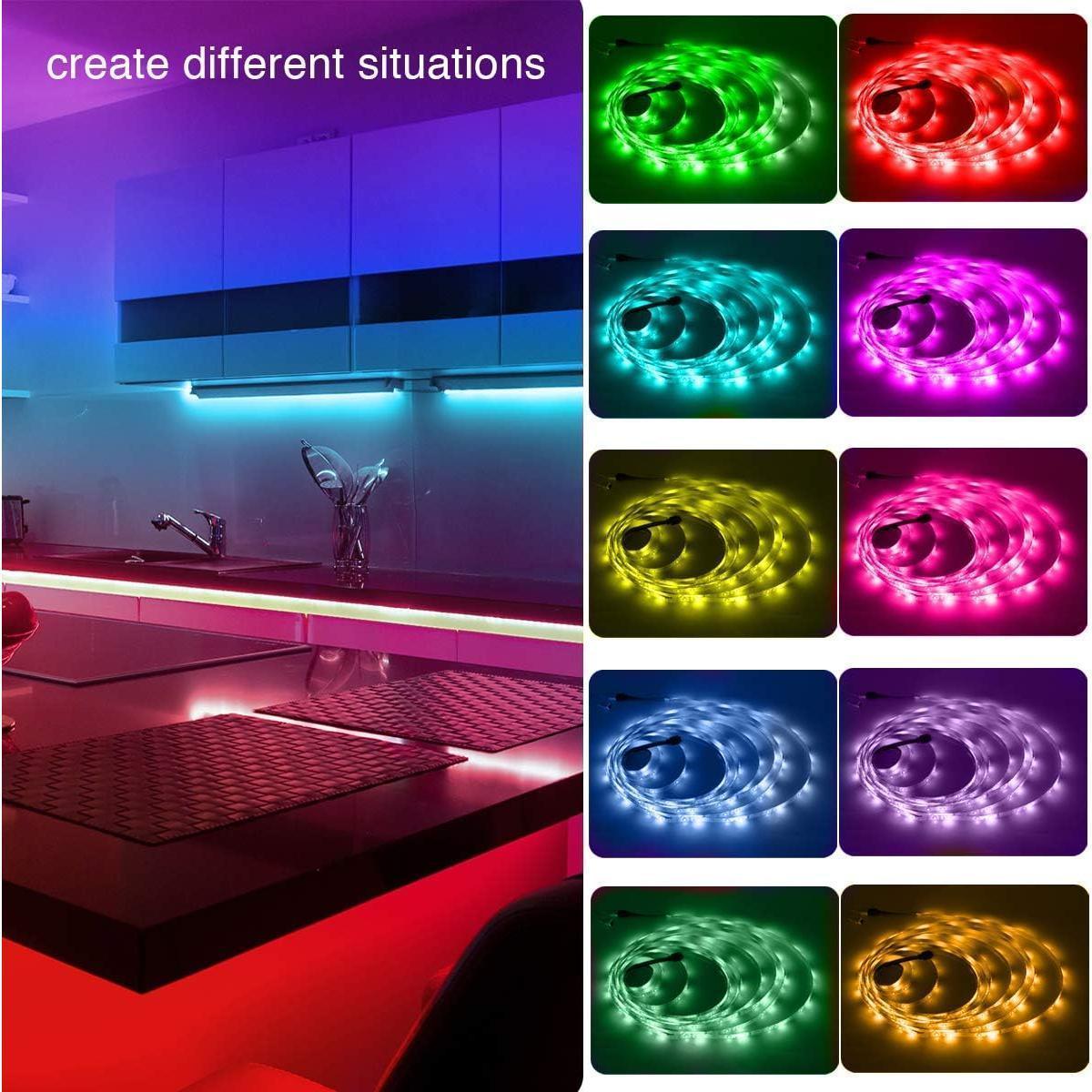 PHOPOLLO Music Sync LED Strip Lights – Girls Room Color Changing Decor with Timer Remote