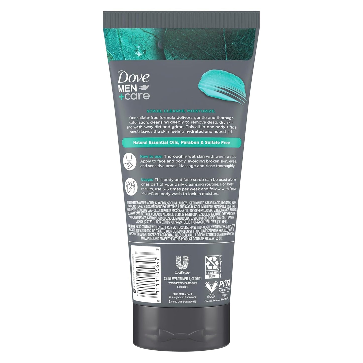physical exfoliant with gentle scrubbing particles for dead skin removal
