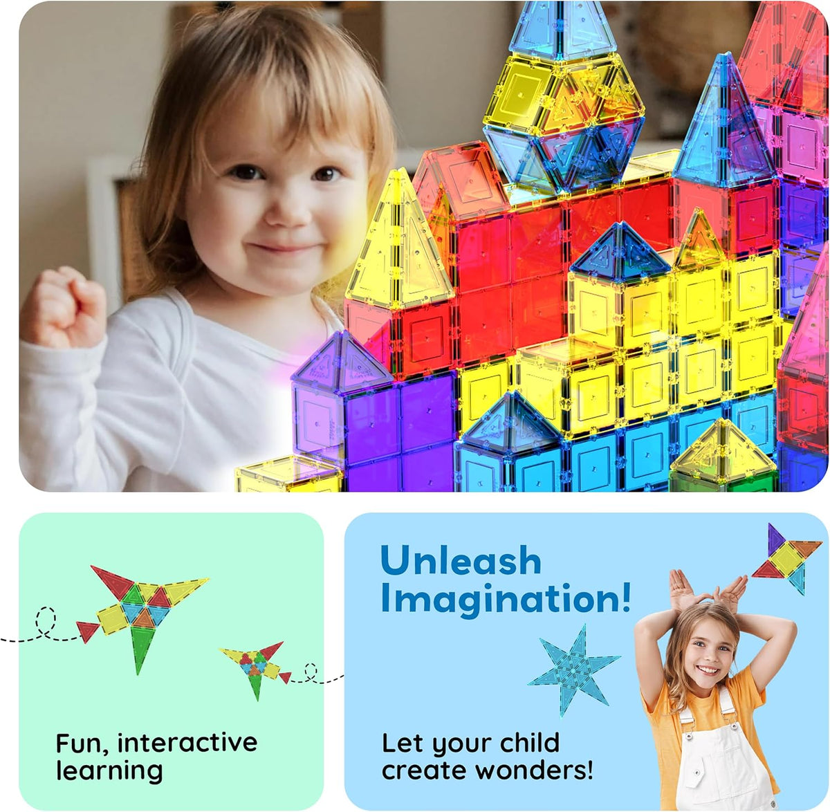 PicassoTiles Clear 3D Magnetic Building Set – Engaging Educational Toy for After-School Study and Quiet Time