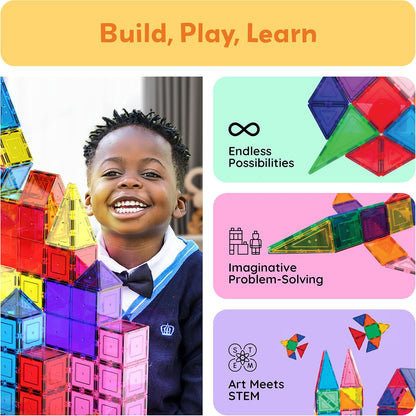 PicassoTiles Clear 3D Magnetic Building Set – Engaging Educational Toy for After-School Study and Quiet Time