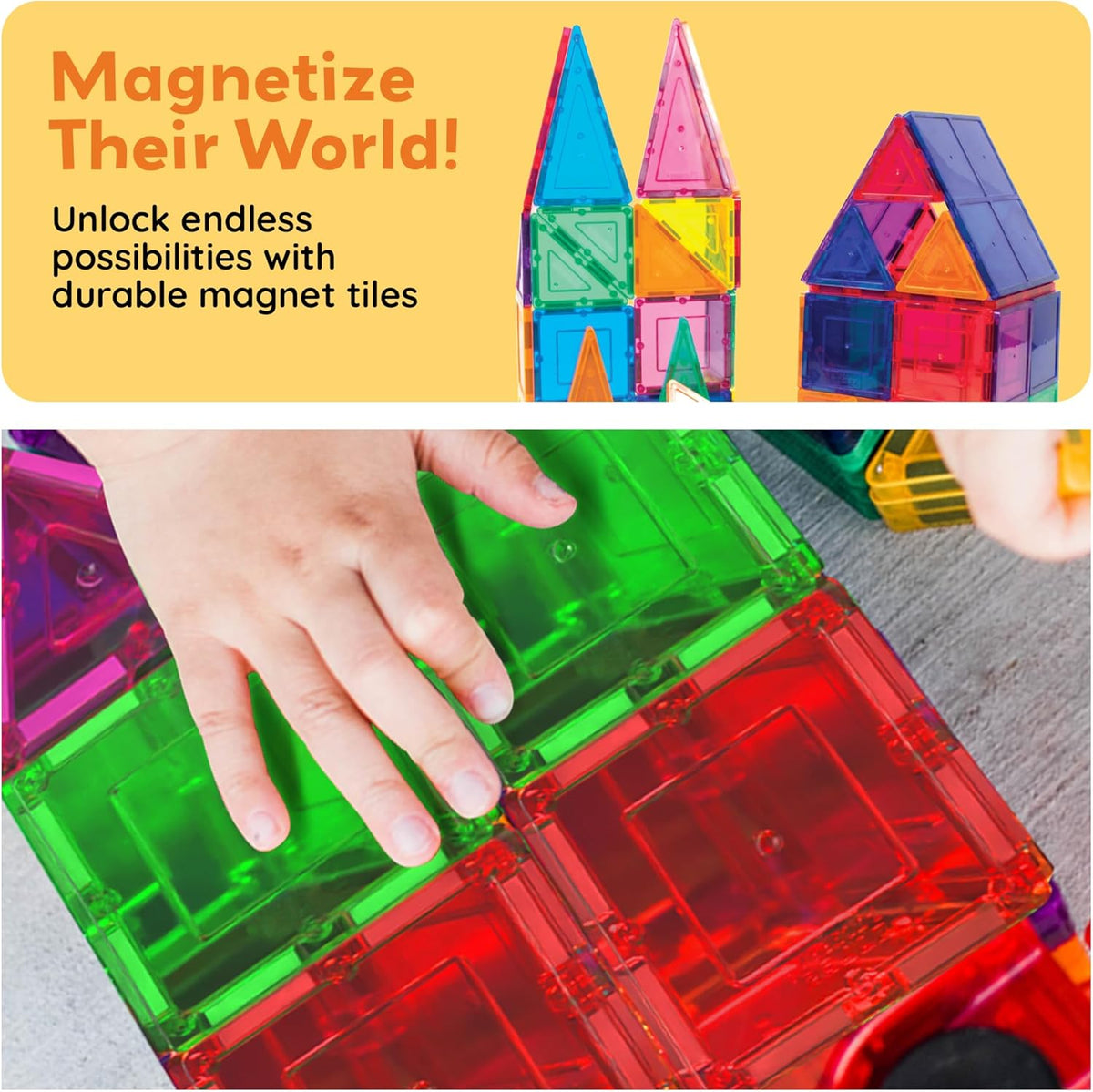 PicassoTiles Clear 3D Magnetic Building Set – Engaging Educational Toy for After-School Study and Quiet Time