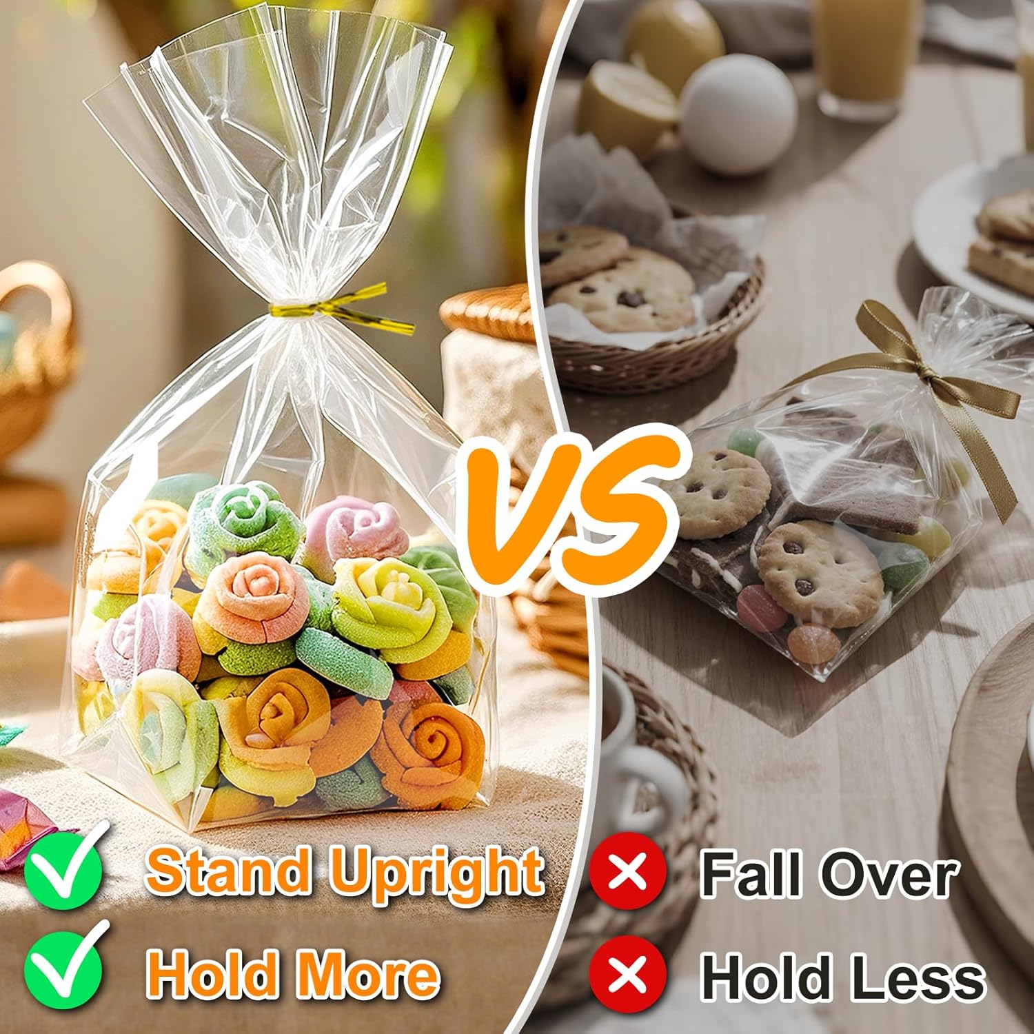 PigPotParty Tear-Resistant Cellophane Bags 6x9 – Portable Treat Packaging for Farmers Market Stalls and Backyard Parties