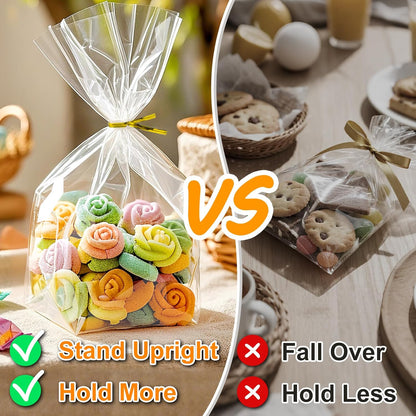 PigPotParty Tear-Resistant Cellophane Bags 6x9 – Portable Treat Packaging for Farmers Market Stalls and Backyard Parties