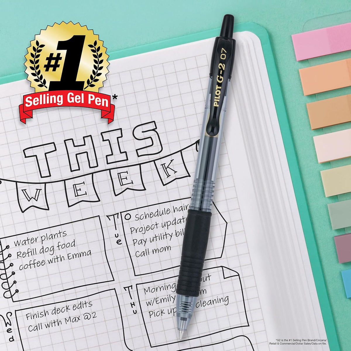 Pilot G2 Gel Ink Pens 12-Pack, Practical Birthday Gift for Writers and Journal Lovers