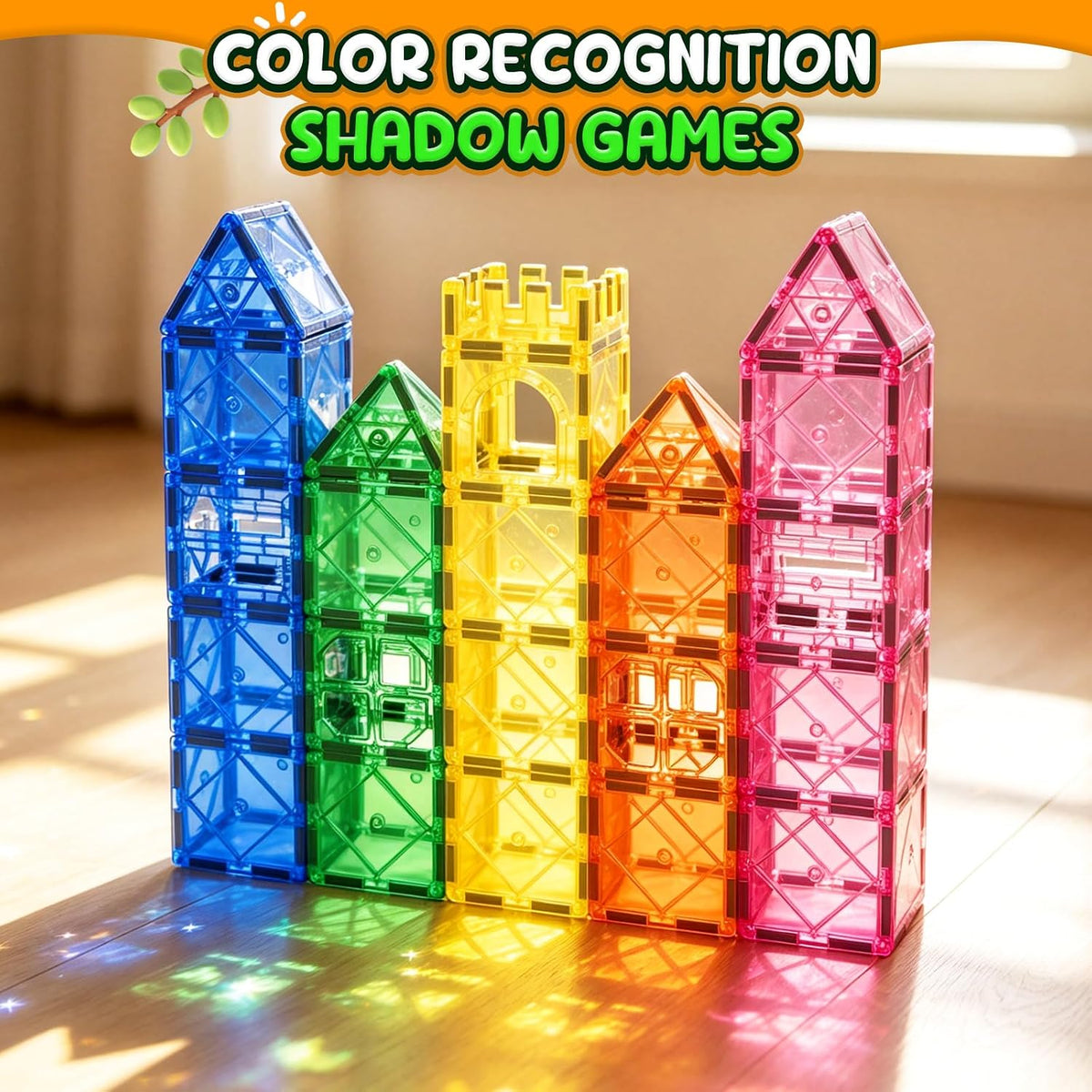Pixoplay Sensory Magnetic Building Set – Choking Safe ABS Plastic Tiles for Children with Sensory Processing Needs