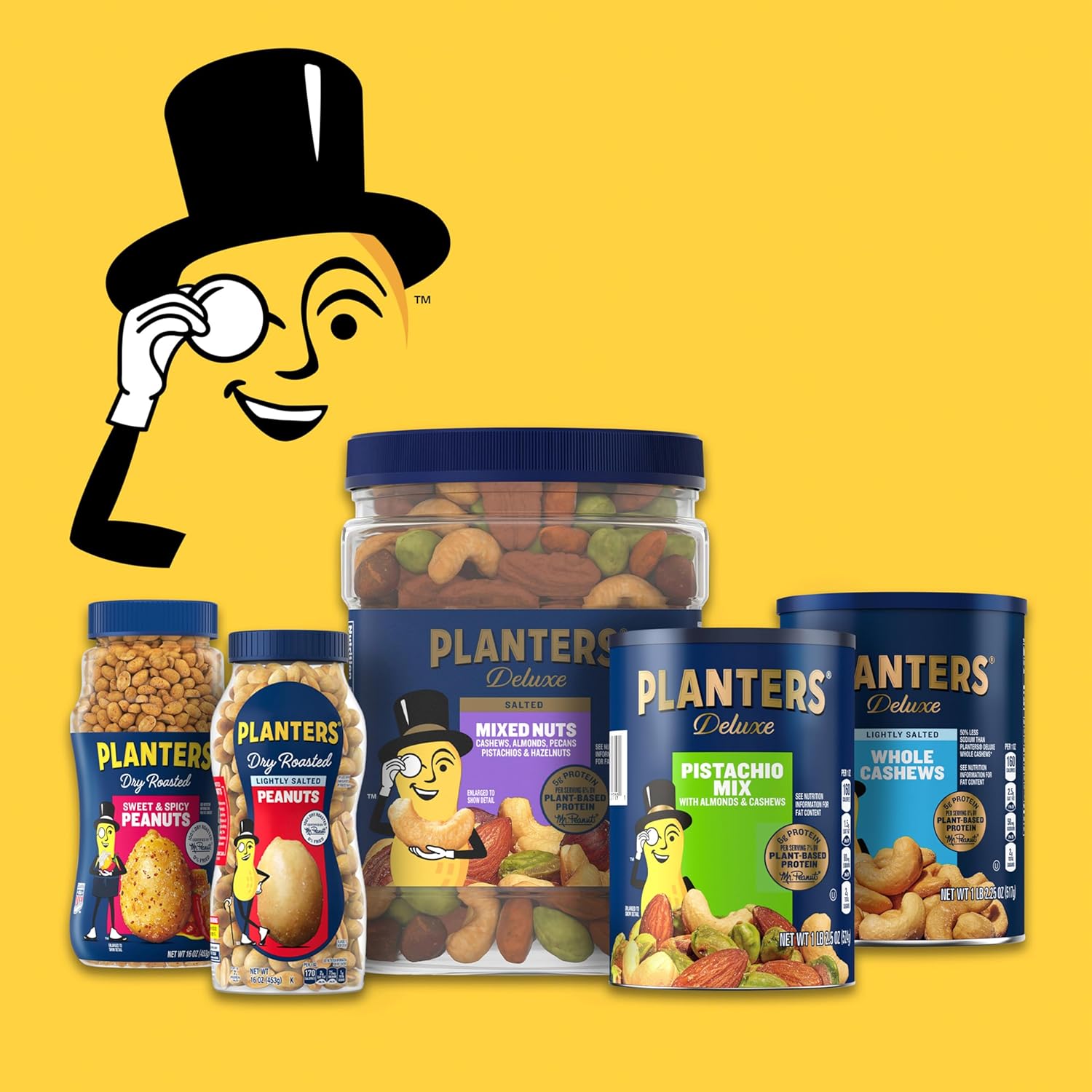 PLANTERS Fancy Whole Cashews with Sea Salt – Premium Edible Birthday Gift Basket for Mom and Women, Resealable 26 oz Jar