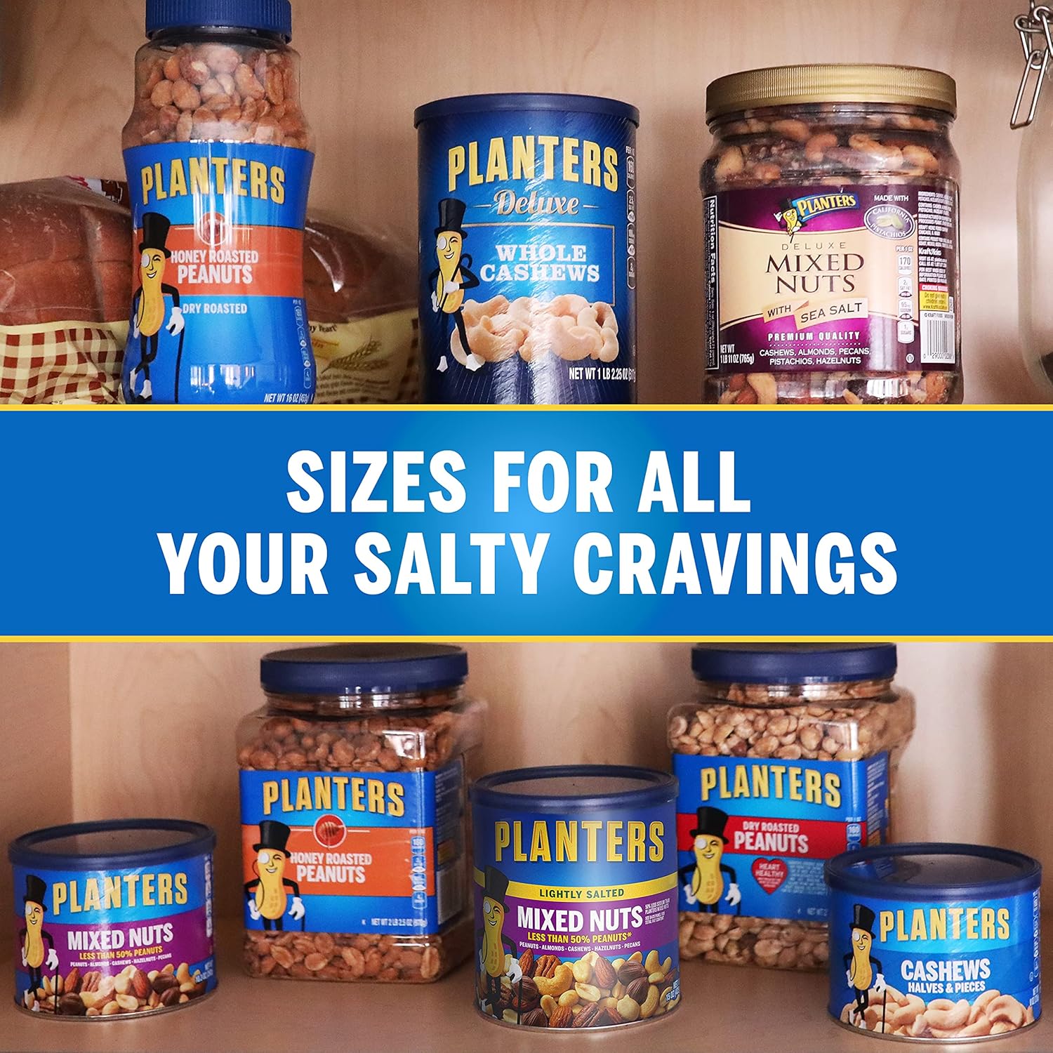 PLANTERS Lightly Salted Mixed Nuts Canister – Lower-Sodium Pantry Snack for Heart-Conscious Home Kitchens