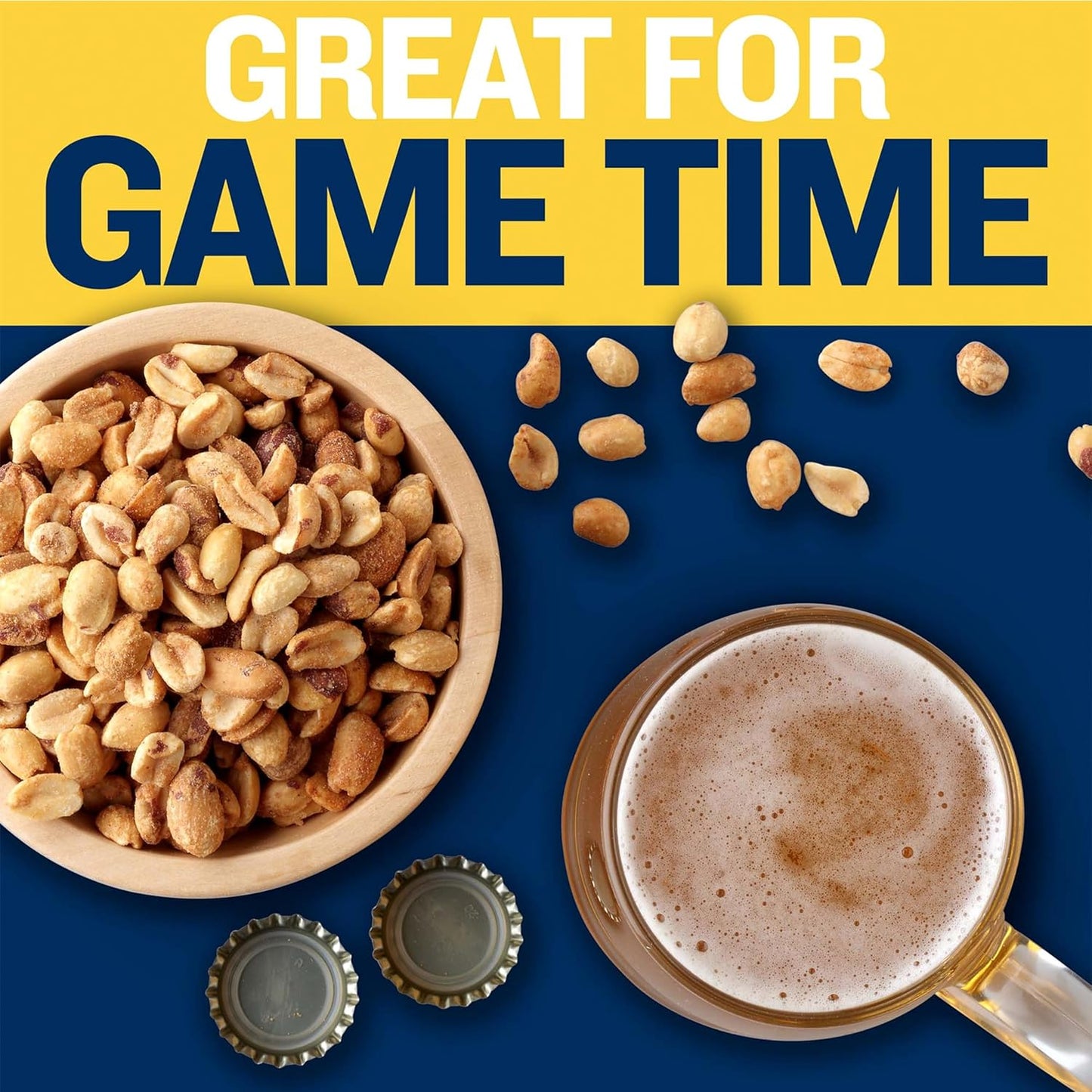Planters Salted Peanuts (56 oz Canister) – Family Pantry Snack for Lunchboxes and After-School Munching