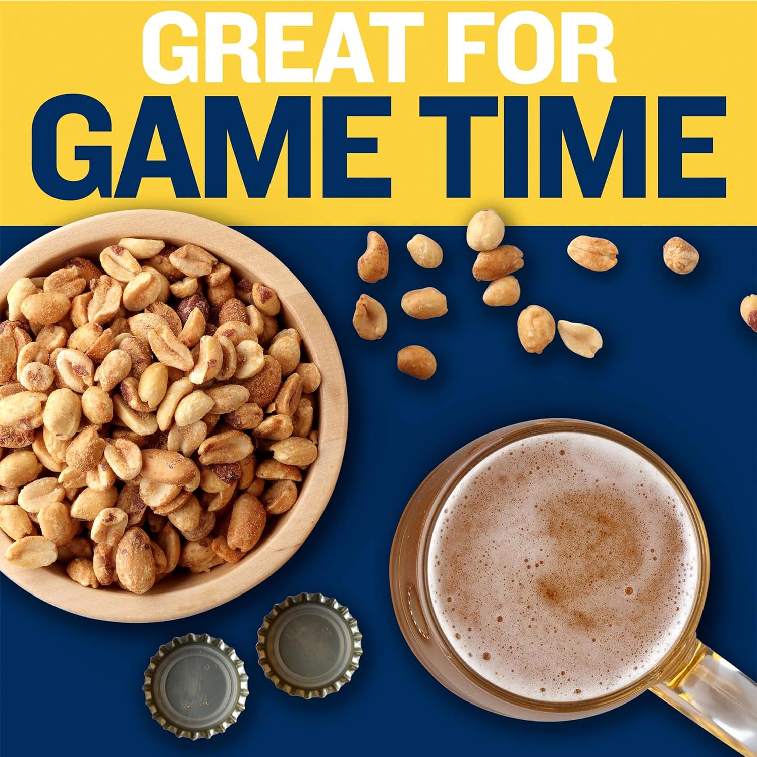 Planters Salted Peanuts (56 oz Canister) – Family Pantry Snack for Lunchboxes and After-School Munching
