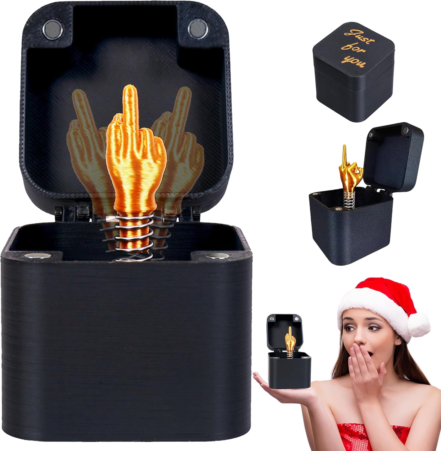 plastic finger figurine in a 'surprise box' presentation