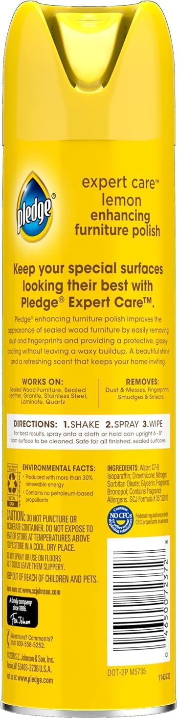 Pledge Allergen-Free Lemon Polish – A Calming Bedtime Surface Routine for Sensitive Households