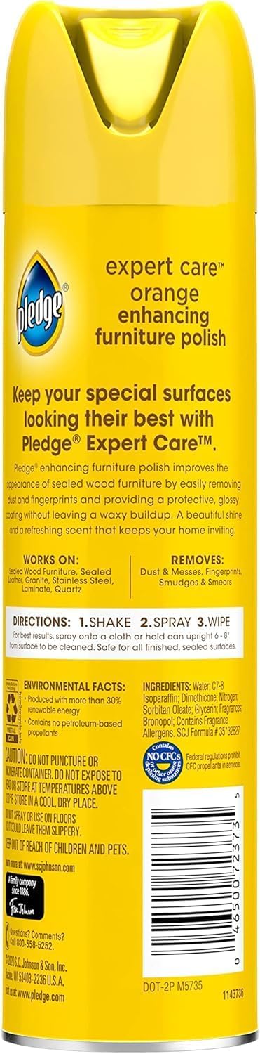 Pledge Enhancing Polish – Granite and Wood Shine Spray for Dining Room Decor, 9.7oz Pack of 3
