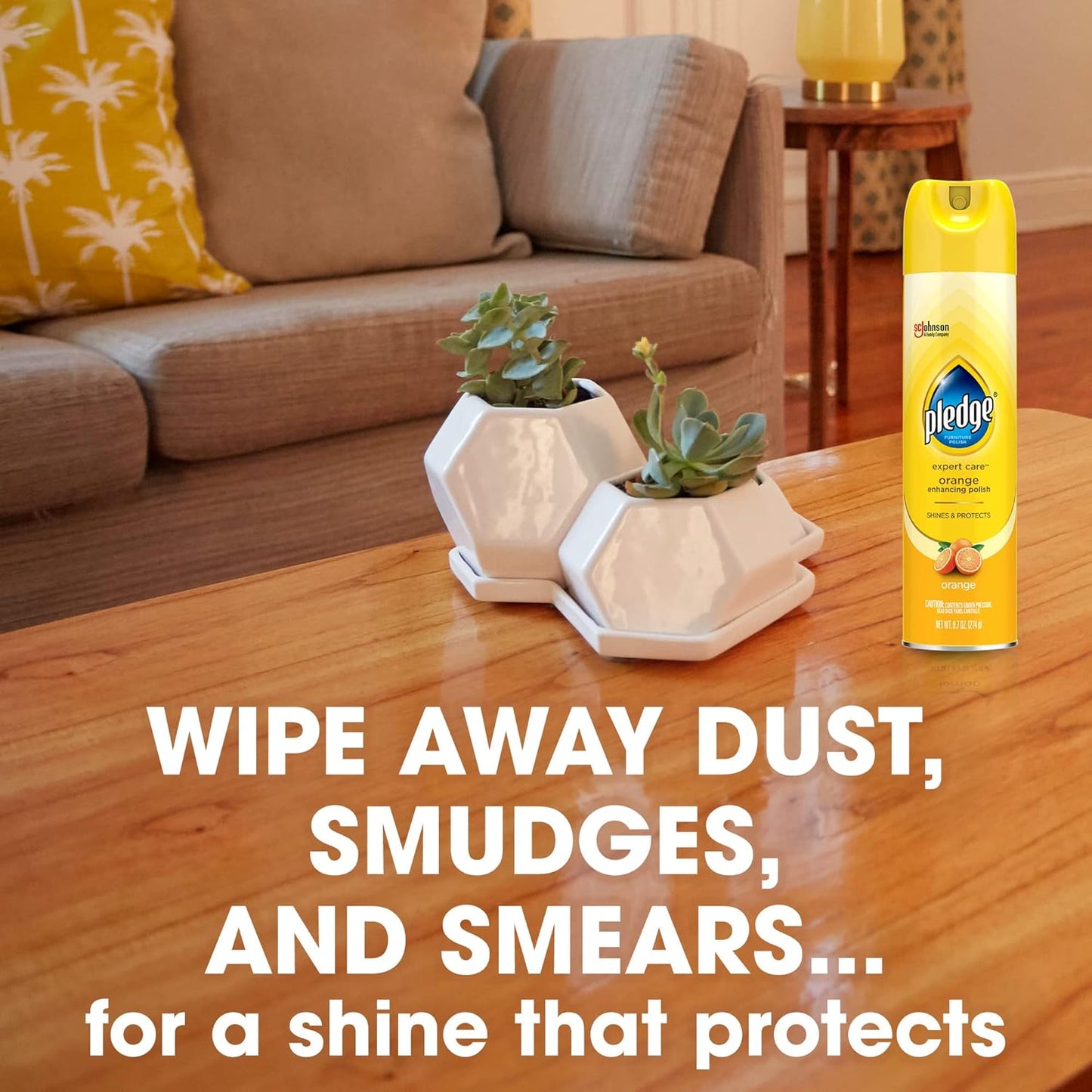 Pledge Enhancing Polish – Granite and Wood Shine Spray for Dining Room Decor, 9.7oz Pack of 3