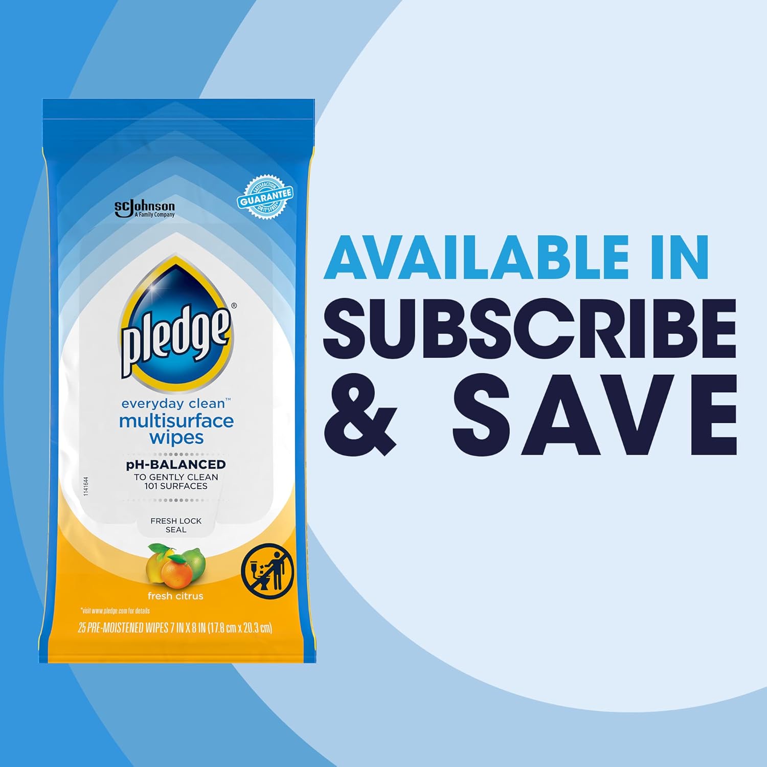 Pledge Multisurface Cleaning Wipes – Living Room Furniture Care for Cozy Decor, pH-Balanced Daily Dusting