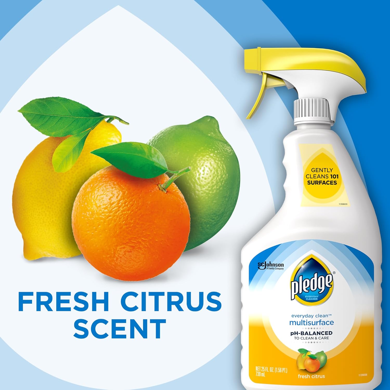 Pledge pH-Balanced Multisurface Cleaner – One-Bottle Minimalist Cleaning for Clutter-Free Homes