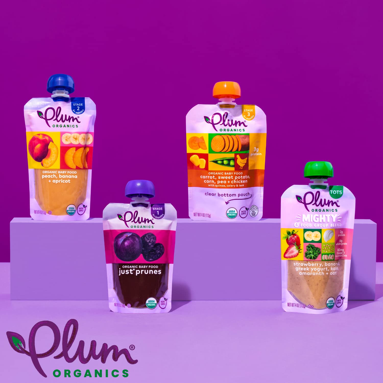 Plum Organics Banana & Pumpkin Baby Food – USDA Organic Squeeze Pouch for Babies Starting Solids, 4+ Months, Pack of 6