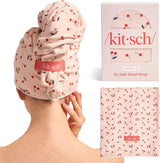 Kitsch Plush Microfiber Hair Towel Wrap – Thoughtful Birthday Gift for Women, Spa-Style Post-Shower Hair Care