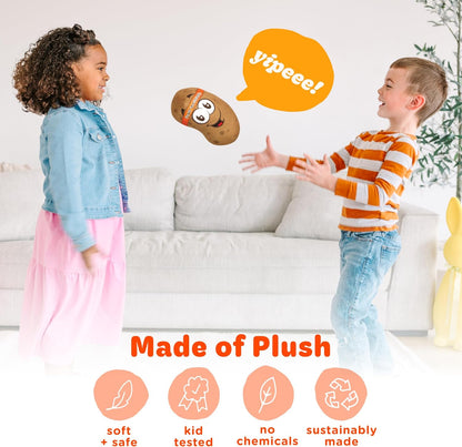 plush potato construction (4 x 4 x 7 inches, 0.5 lbs) that is machine washable