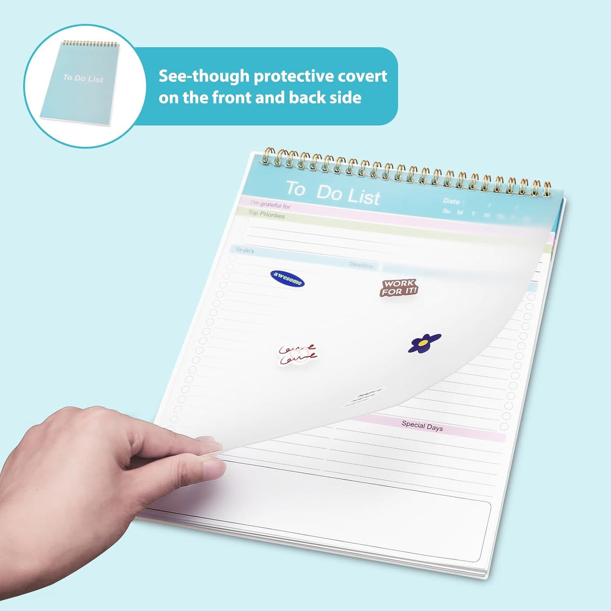 polypropylene front and back protective cover for durability