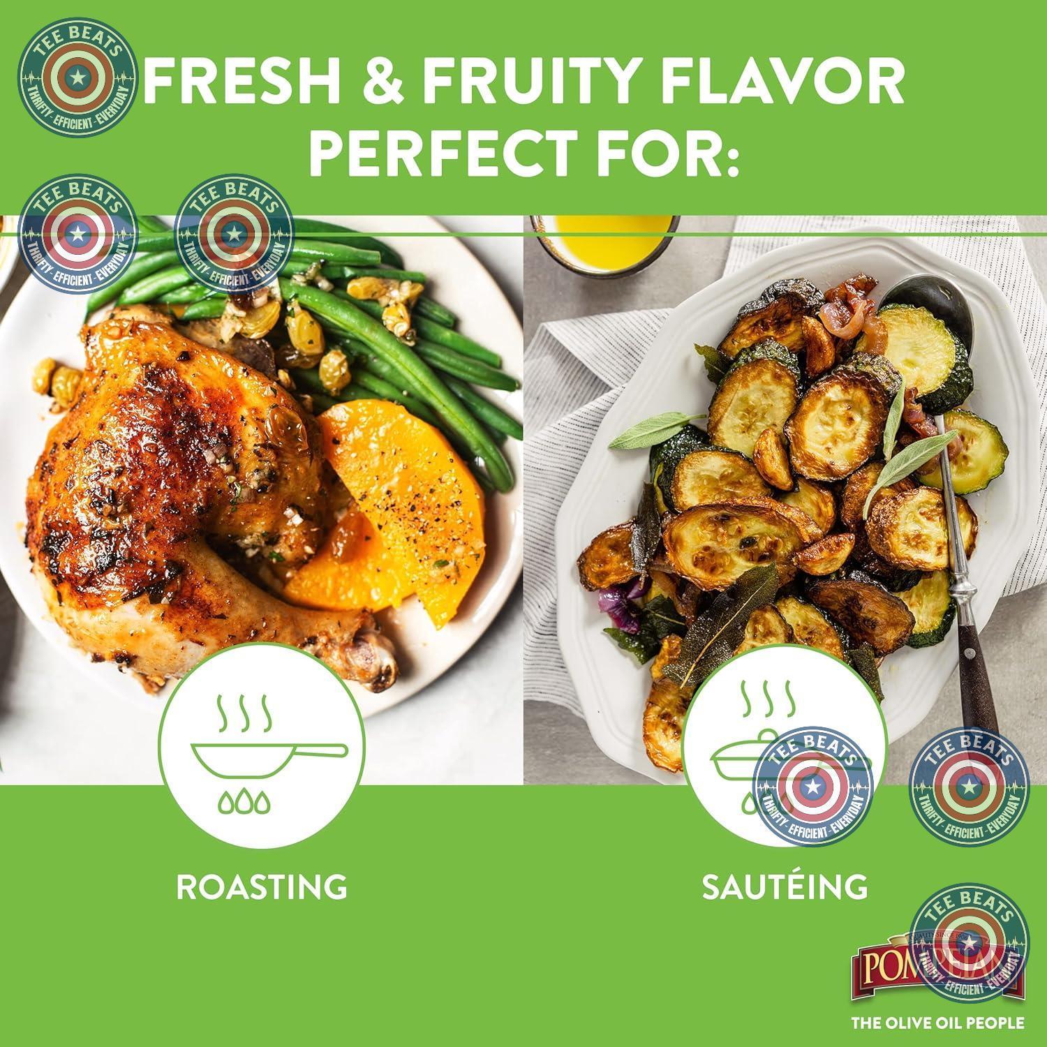 Pompeian Gourmet Selection Extra Virgin Olive Oil – Heritage Crafted Since 1906, First Cold Pressed Gourmet Oil for Elevated Home Dining