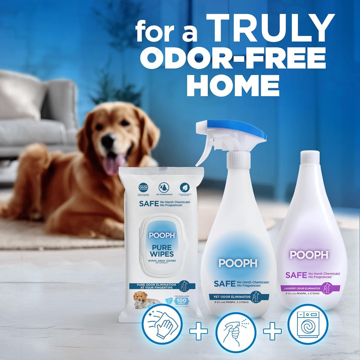 POOPH Pet Odor Eliminator Spray – Parent-Approved Pet Odor Solution for Bedrooms and Toy Areas