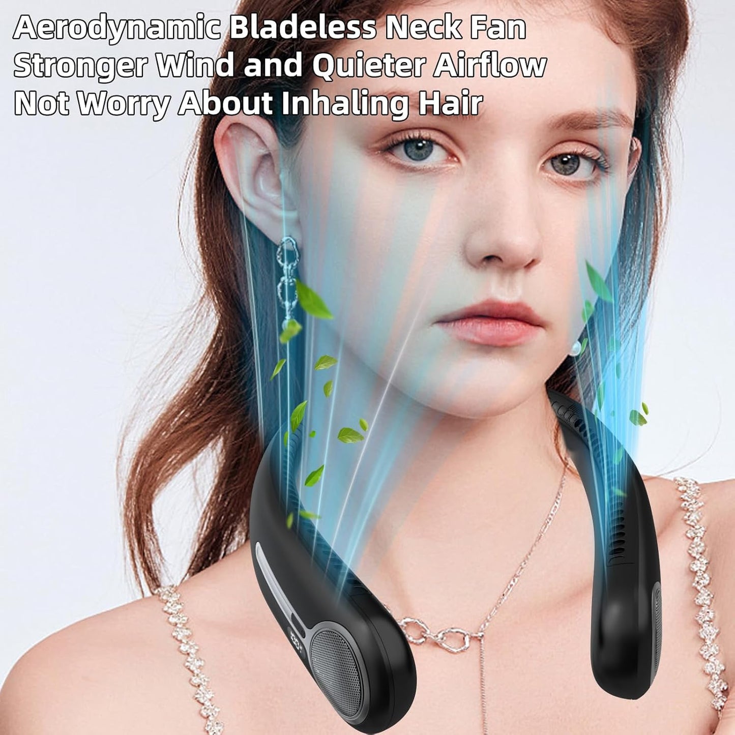 Portable Neck Fan – Thoughtful Birthday Gift for Mom, Hands-Free Bladeless Wearable Cooling with 14-Hour Battery