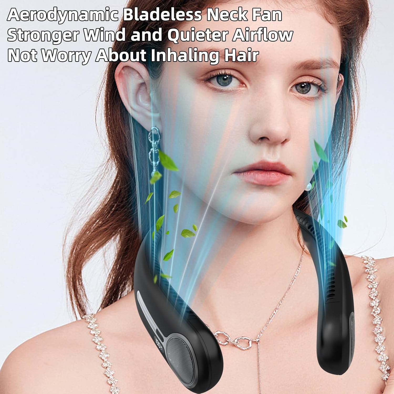 Portable Neck Fan – Thoughtful Birthday Gift for Mom, Hands-Free Bladeless Wearable Cooling with 14-Hour Battery