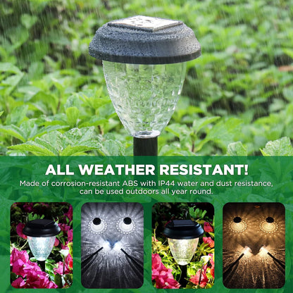 Portable Solar Stake Lights for Outdoor Entertaining, Mandala Pattern Waterproof Walkway Lighting 10 Pack