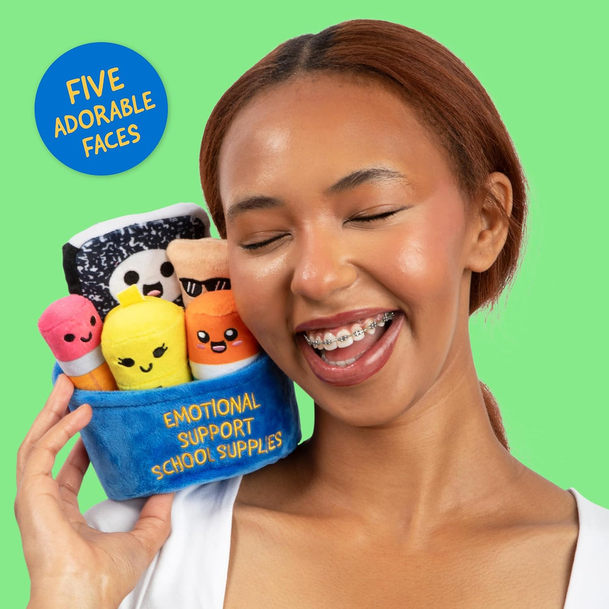 positivity/emotional-support theme with expressive character faces