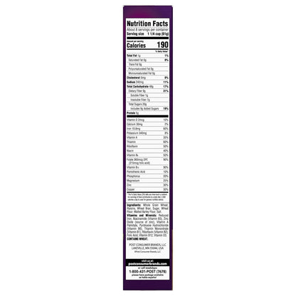 Post Raisin Bran Cereal – Heart-Healthy Whole Grain Breakfast for Wellness-Minded Adults, 16.6 oz