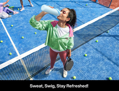 POWCAN Insulated Water Bottle 2-in-1 Straw and Spout Lid for Camping, Beach, and Backyard Cookouts