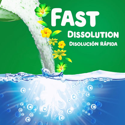 powder detergent form for concentrated stain-fighting action