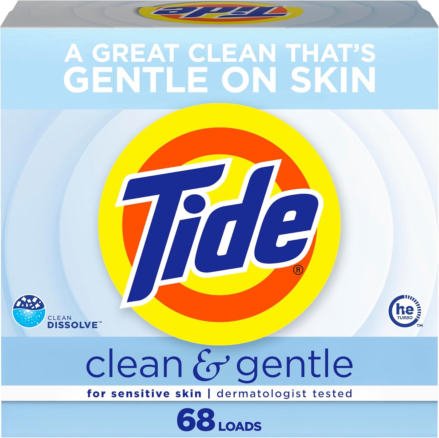 powder detergent format, 77 oz providing 68 loads per package