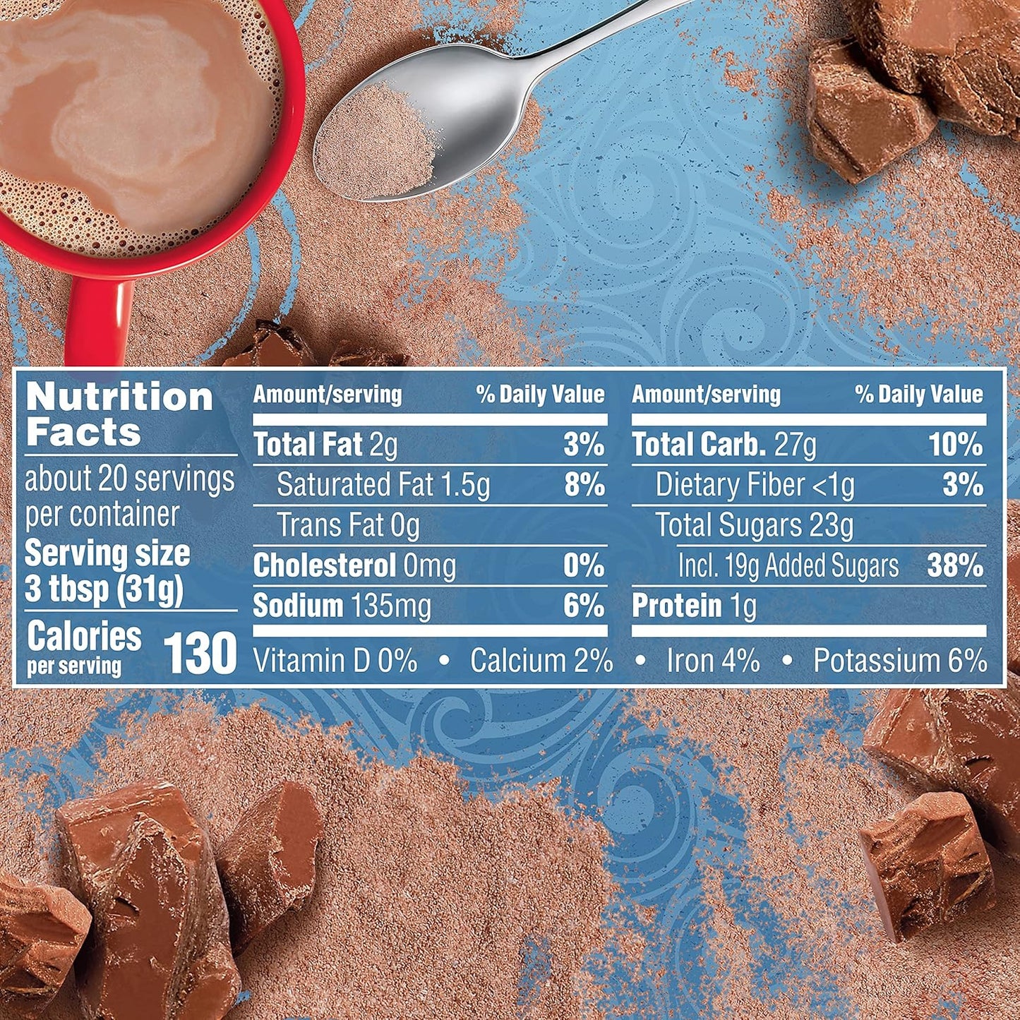 powdered hot cocoa mix made with real nonfat milk