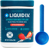 Liquid I.V. Hydration Multiplier - Strawberry | Morning Wellness Ritual Electrolyte Powder for Mindful Hydration | 30 Serving Tub