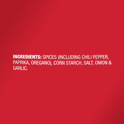 pre-blended spice mix including chili pepper, paprika, oregano, onion, garlic, and peppers