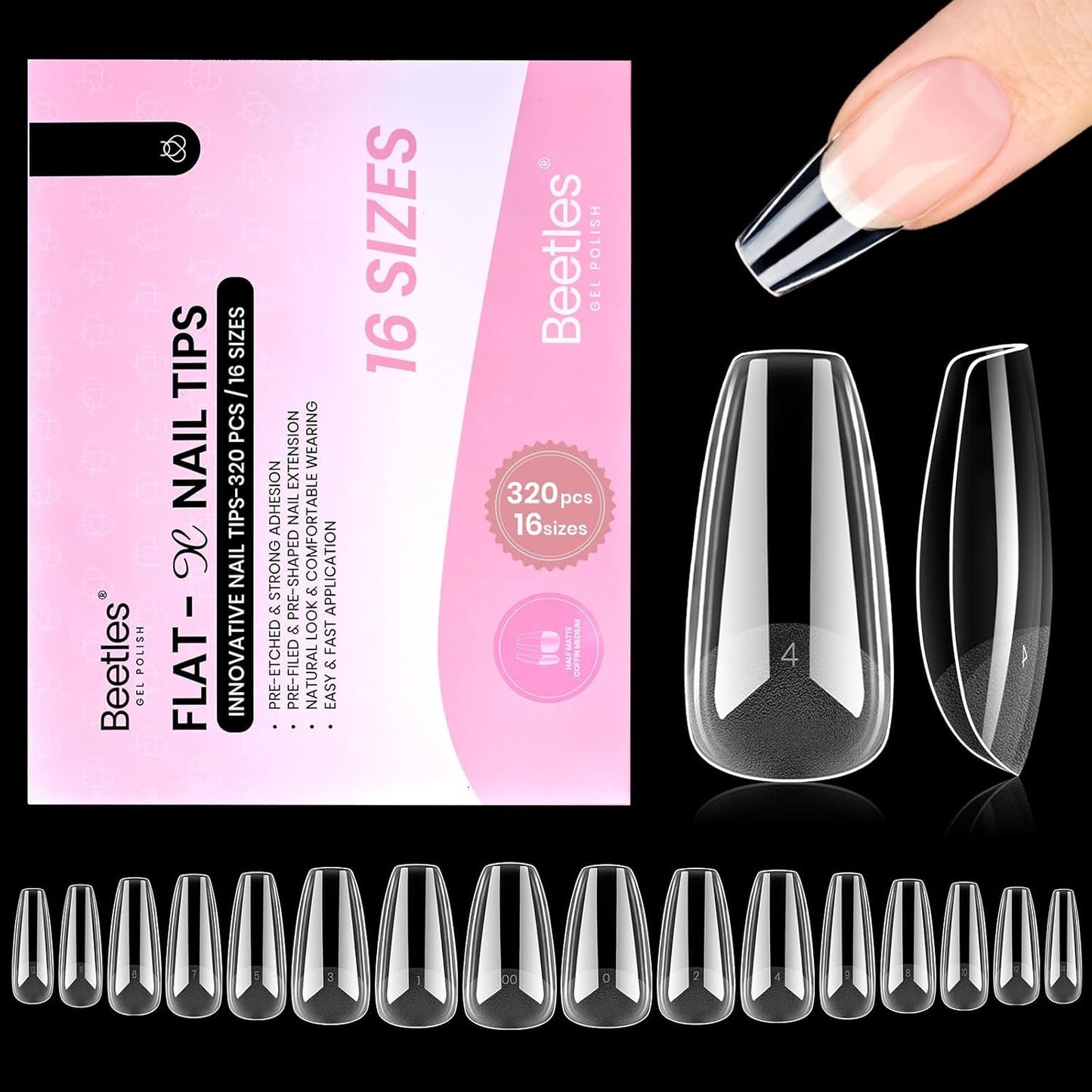 pre-etched half-matte surface that increases glue contact area for 28+ day hold