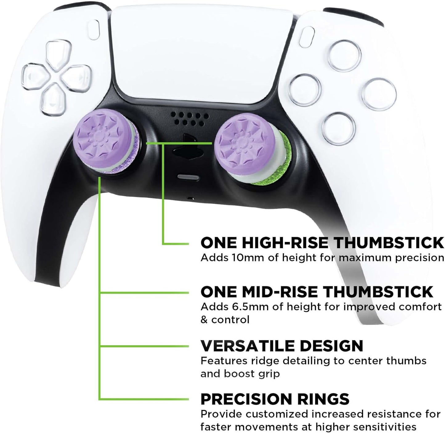 precision rings in 3 resistance strengths for customizable stick tension