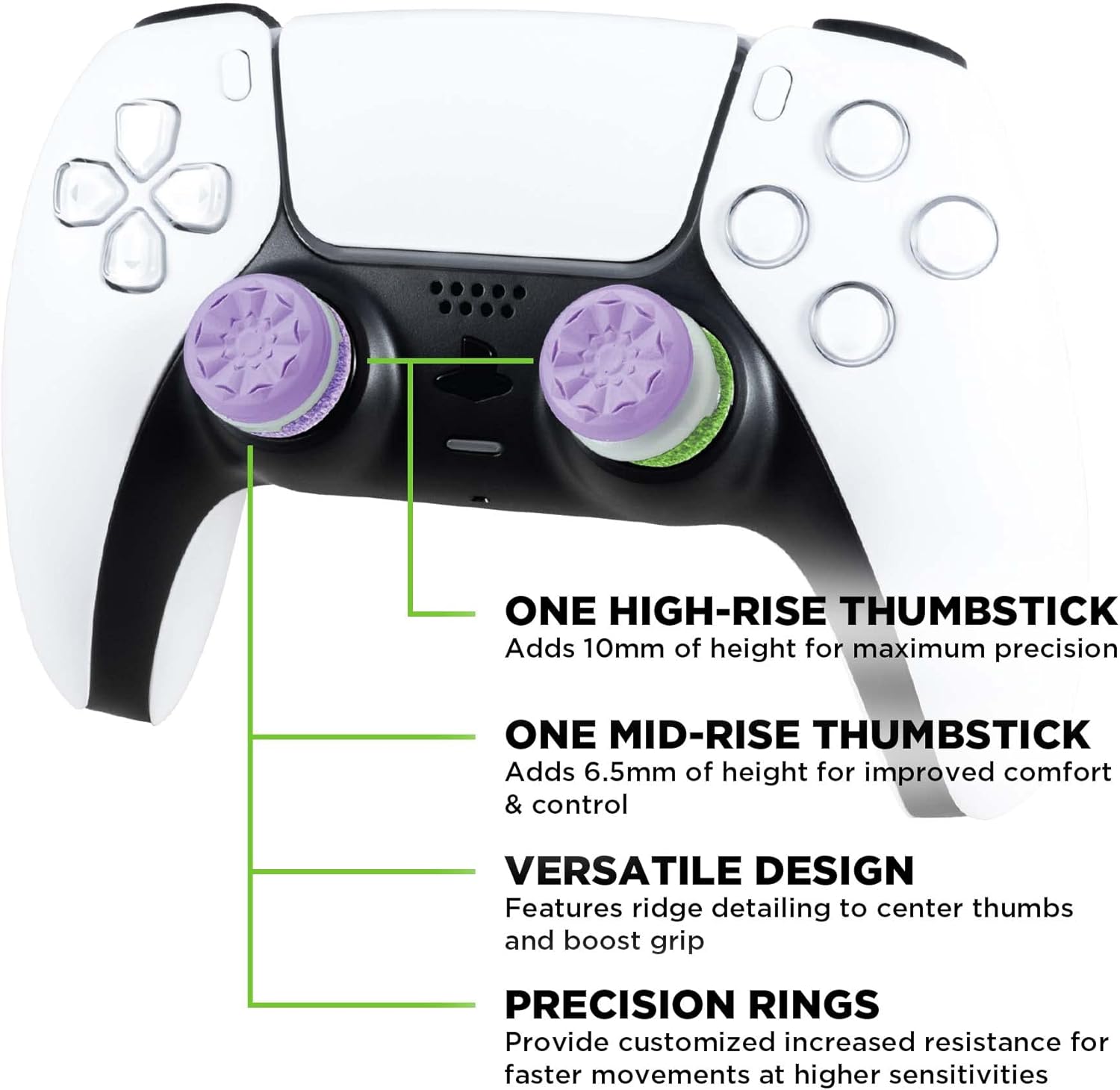 precision rings in 3 resistance strengths for customizable stick tension