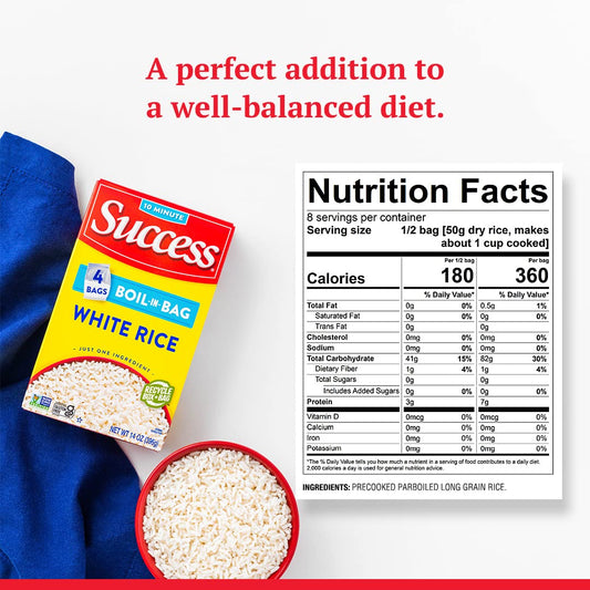 precooked rice requiring only 10 minutes of boiling or microwaving in water