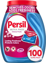 Persil Ultra Pacs Intense Fresh Laundry Detergent – Mindful Self-Care Ritual for Family Home Laundry Room, 100 Count Everyday Clean