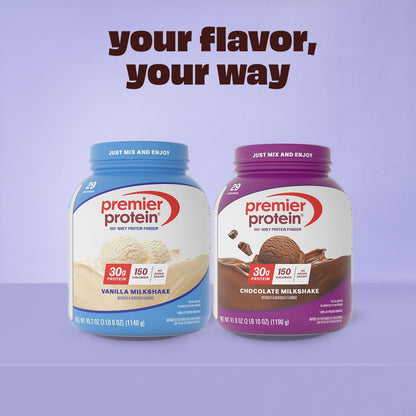 Premier Protein Powder – Chocolate Milkshake Whey Isolate for Post-Workout Recovery, Self-Care Shake Ritual at Home