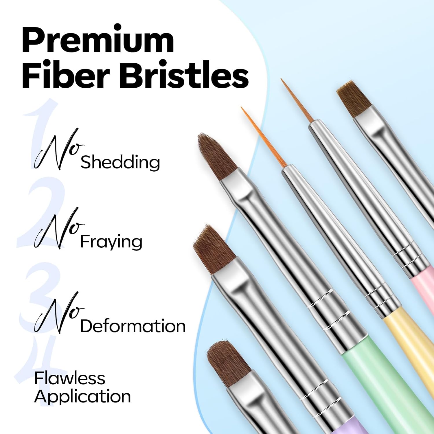 premium soft fiber bristles that resist deformation