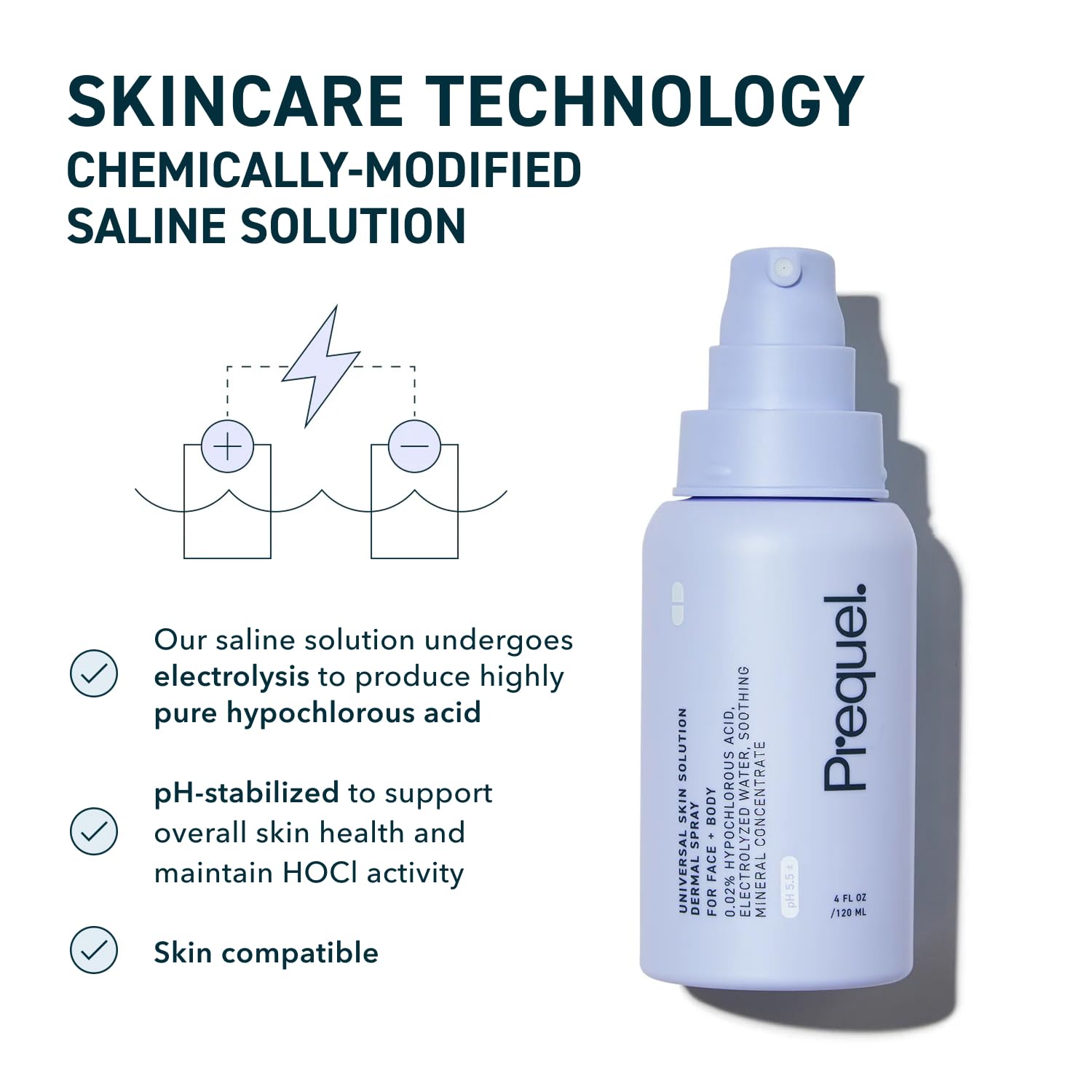 Prequel Universal Skin Solution HOCL Spray – TSA-Friendly Travel Skin Rescue for Flights & Hotels, 4oz
