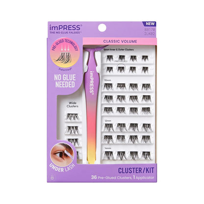 pressure-sensitive pre-bonded adhesive backing on every cluster (no separate glue)