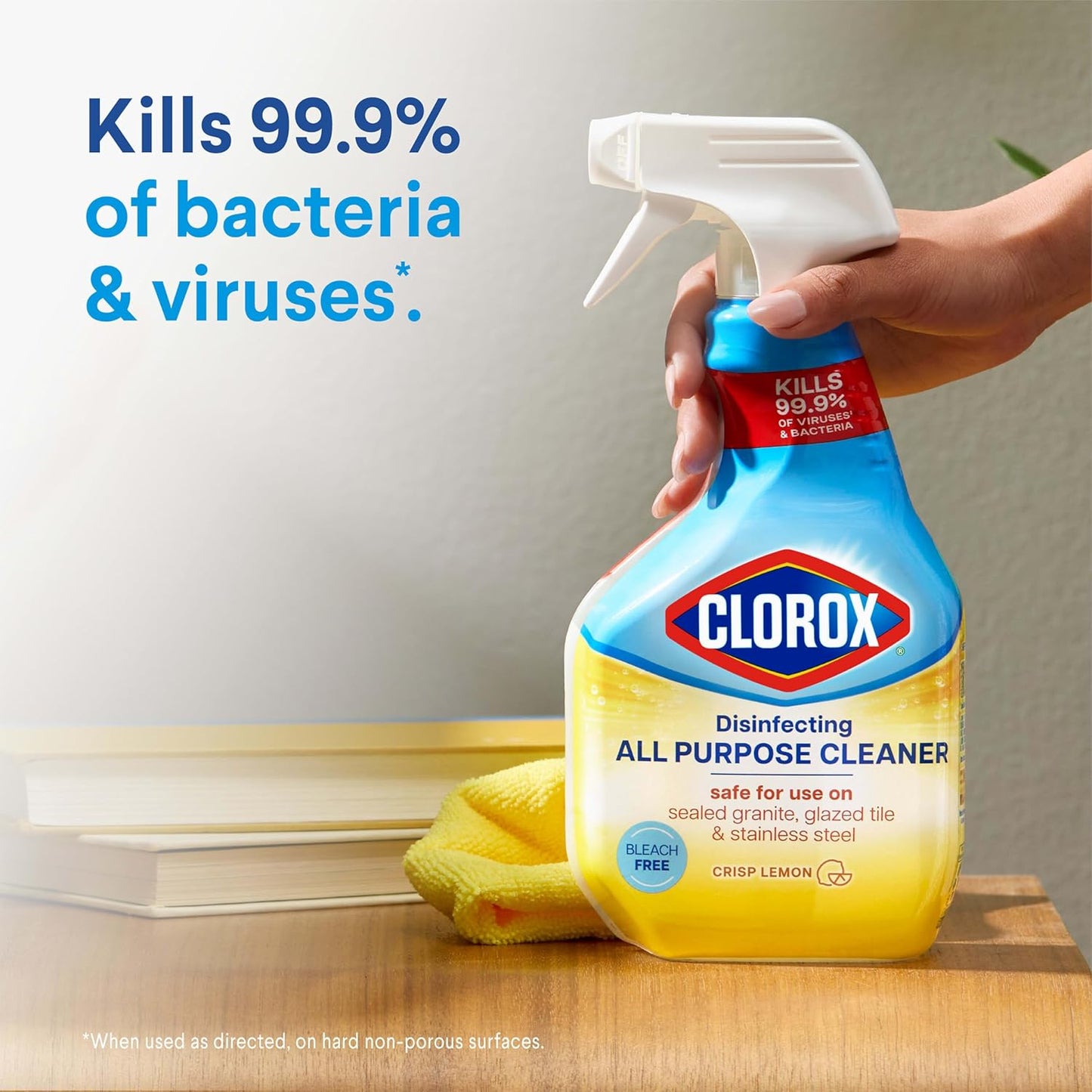 prevents odor-causing bacteria growth on hard nonporous surfaces