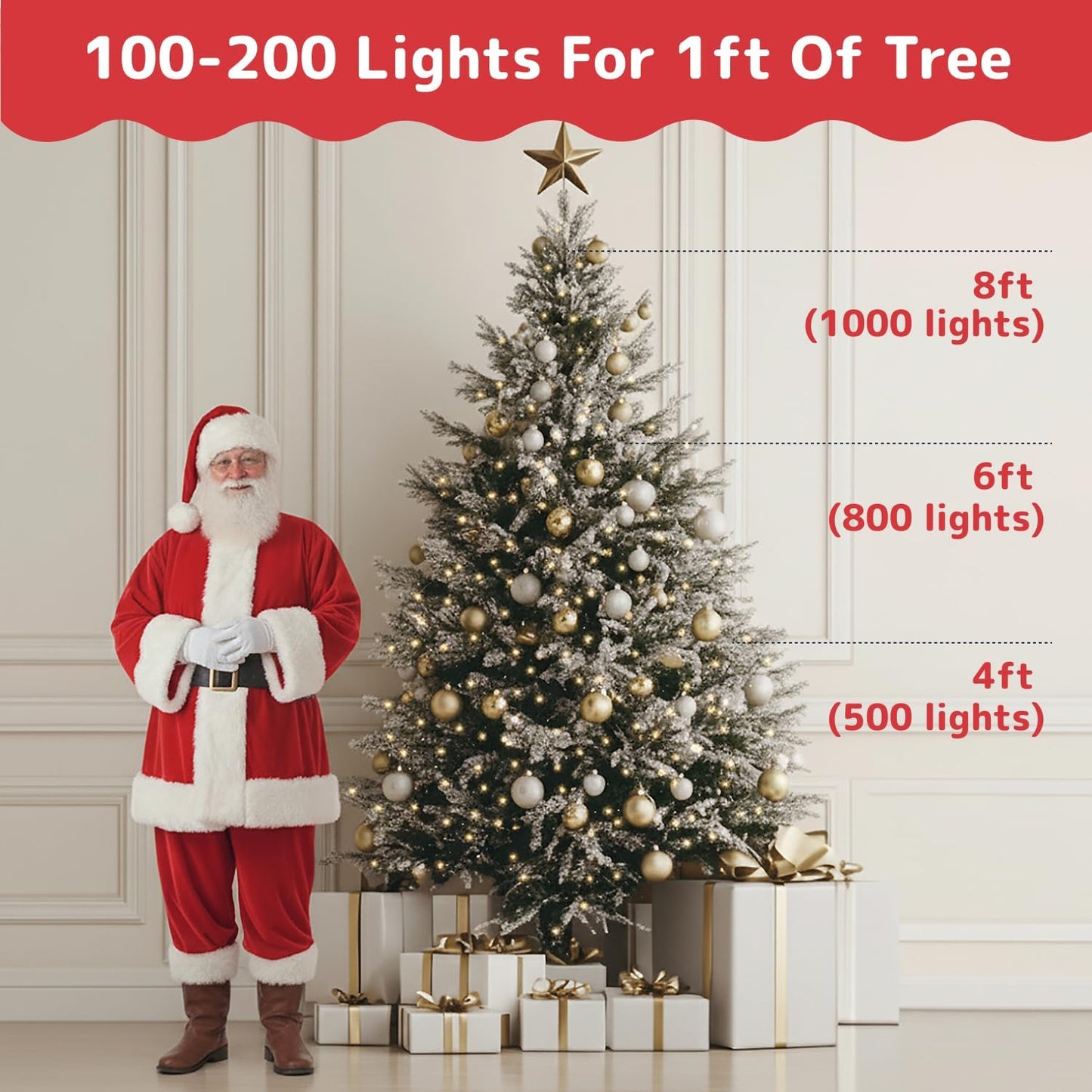 PREXTEX 10 Ft Warm White String Lights as a Thoughtful Housewarming and Holiday Gift for Her, 50 Count Indoor/Outdoor