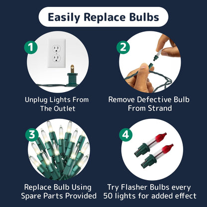 PREXTEX Clear Christmas Lights – Thoughtful Housewarming Gift for Hosts Who Love Classic Holiday Decor